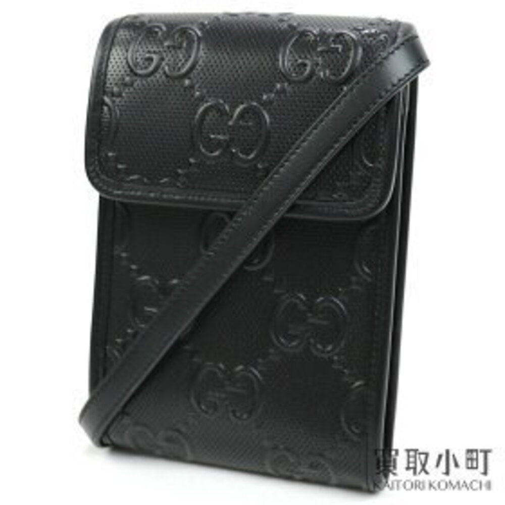 Gucci GG Bag Black Leather shoulder Bag crossbody smartphones Double